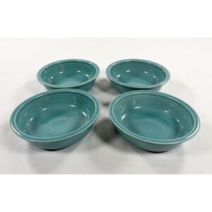 Fiesta Turquoise Blue 7" Cereal Soup Bowls Set of 4 HLC USA Vintage Dinnerware